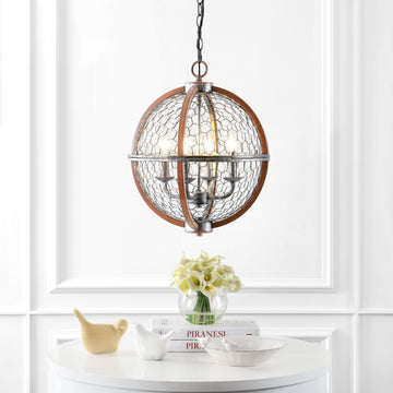Gaines 16" Adjustable Iron Rustic Industrial LED Pendant - JONATHAN Y